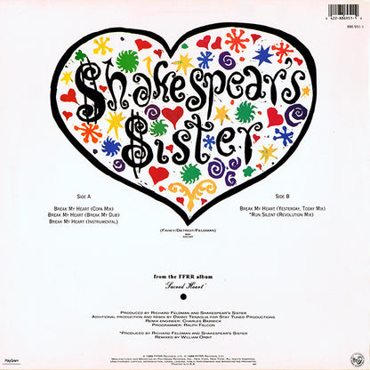 Shakespear's Sister : Break My Heart (Extended Versions) (12", Single)