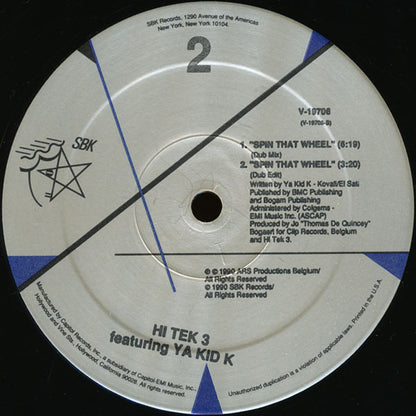 Hi Tek 3 Featuring Ya Kid K : Spin That Wheel (Turtles Get Real!) (12")