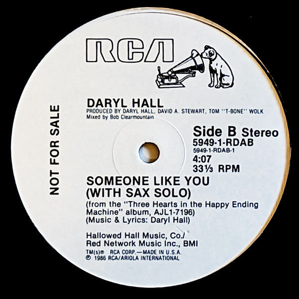 Daryl Hall : Someone Like You (12", Promo)