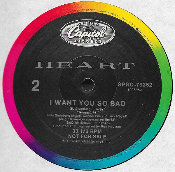Heart : I Want You So Bad (12", Single, Promo)