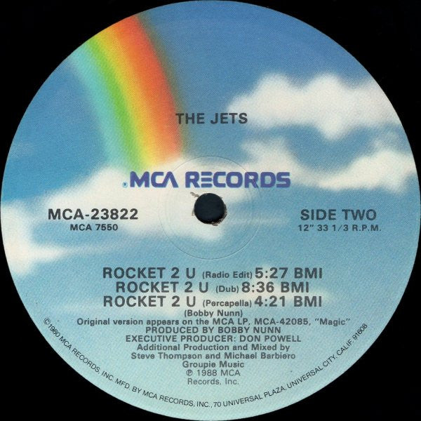 The Jets : Rocket 2 U (12", Single, Glo)