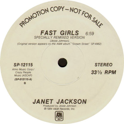 Janet Jackson : Fast Girls / French Blue (12", Maxi, Promo)