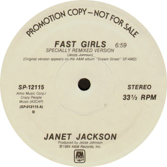 Janet Jackson : Fast Girls / French Blue (12", Maxi, Promo)