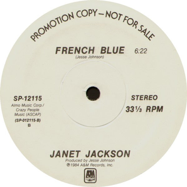 Janet Jackson : Fast Girls / French Blue (12", Maxi, Promo)