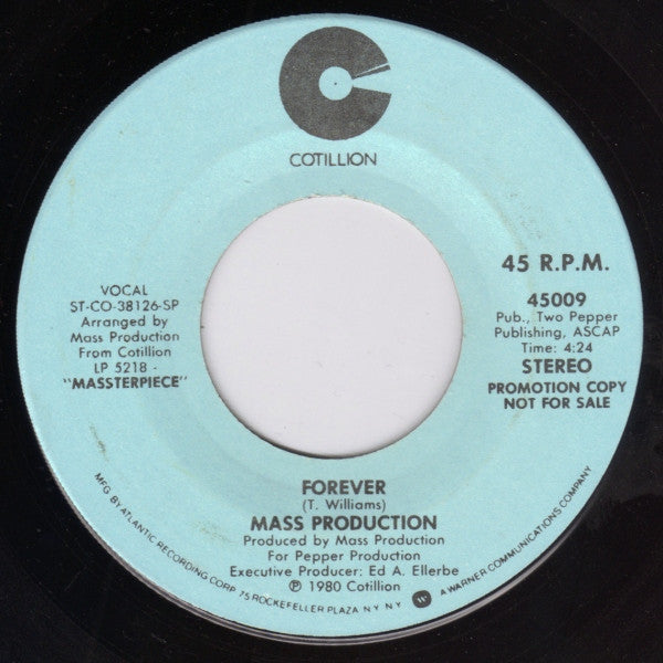 Mass Production : Forever (7", Mono, Promo)