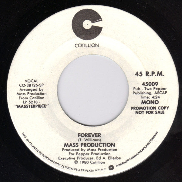 Mass Production : Forever (7", Mono, Promo)