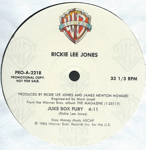 Rickie Lee Jones : It Must Be Love / Juke Box Fury (12", Single, Promo)