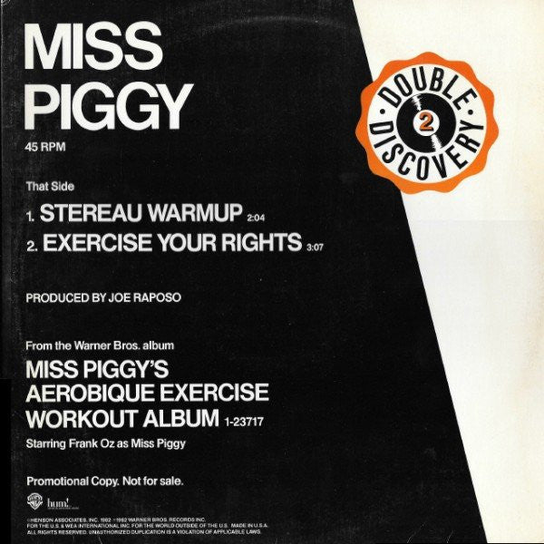 Marc Sadane / Miss Piggy : Baby Won't Cha (Remix) / Stereau Warmup / Exercise Your Rights (12", Promo)
