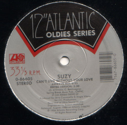 Suzy* / Mel & Kim : Can't Live Without Your Love / Showing Out (Get Fresh At The Weekend) (12")