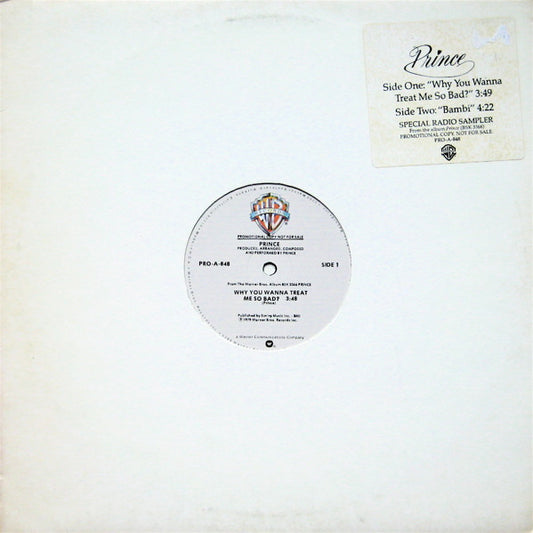 Prince : Why You Wanna Treat Me So Bad? (12", Promo, Smplr)