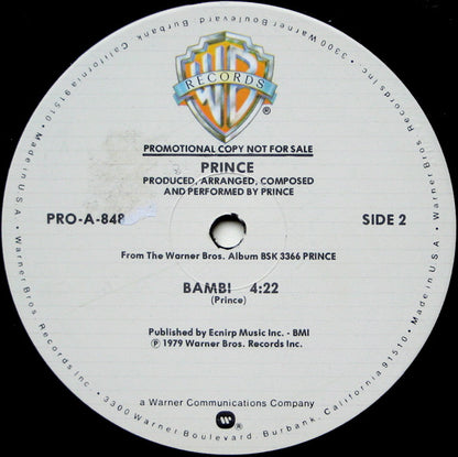 Prince : Why You Wanna Treat Me So Bad? (12", Promo, Smplr)