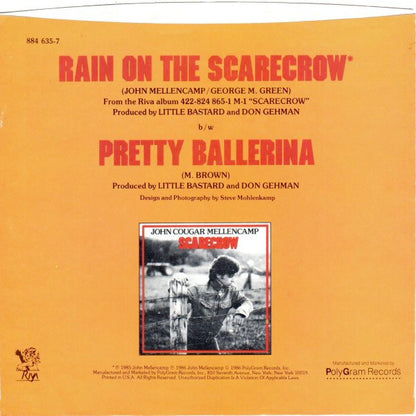 John Cougar Mellencamp : Rain On The Scarecrow (7", Single, 49)