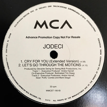 Jodeci : Cry For You (12", Promo)