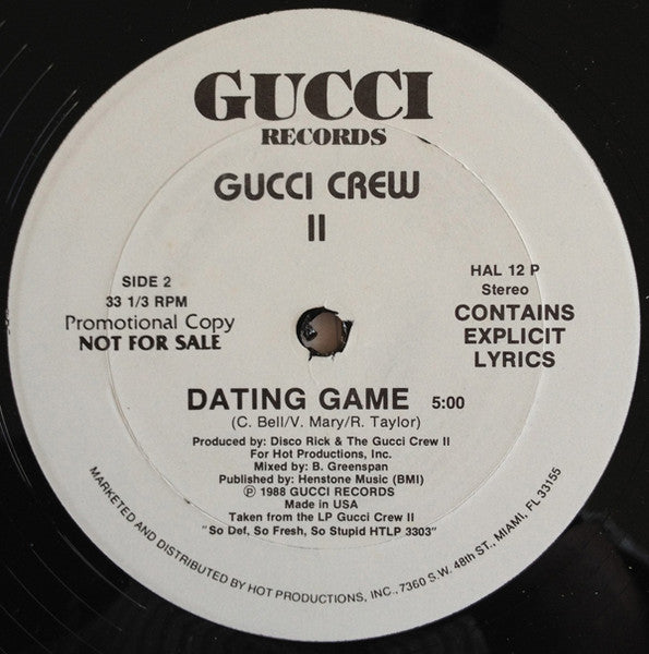 Gucci Crew II : Sally "That Girl" / Dating Game (12", Promo)