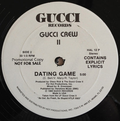 Gucci Crew II : Sally "That Girl" / Dating Game (12", Promo)