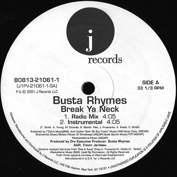 Busta Rhymes : Break Ya Neck (12")