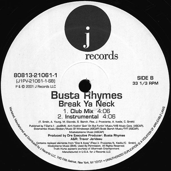 Busta Rhymes : Break Ya Neck (12")