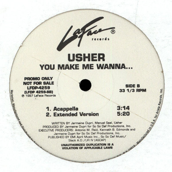 Usher : You Make Me Wanna... (12", Promo)