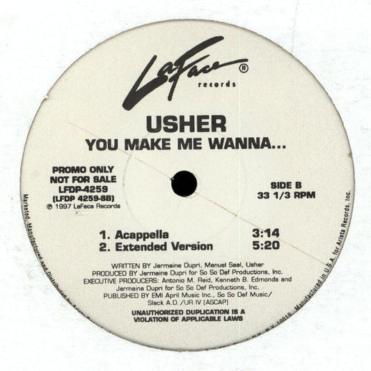 Usher : You Make Me Wanna... (12", Promo)