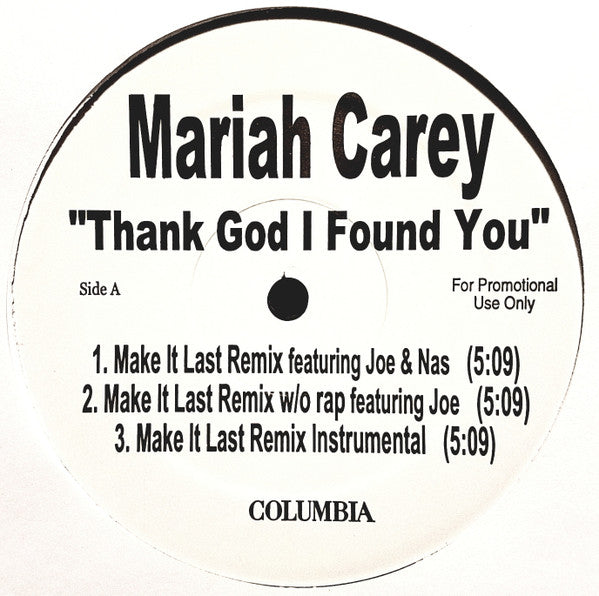 Mariah Carey : Thank God I Found You (Remixes) (12", Promo)