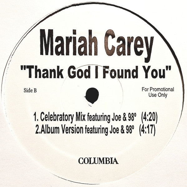 Mariah Carey : Thank God I Found You (Remixes) (12", Promo)