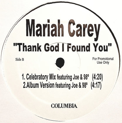 Mariah Carey : Thank God I Found You (Remixes) (12", Promo)