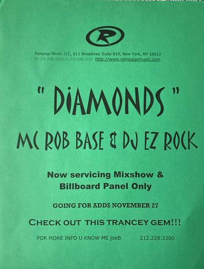 Rob Base & DJ E-Z Rock : Diamonds (12", W/Lbl)
