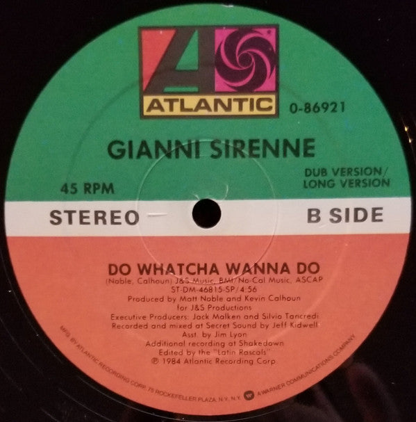 Gianni Sirenne : Do Whatcha Wanna Do (12")
