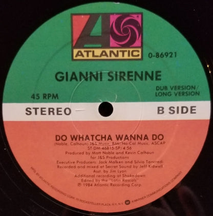 Gianni Sirenne : Do Whatcha Wanna Do (12")
