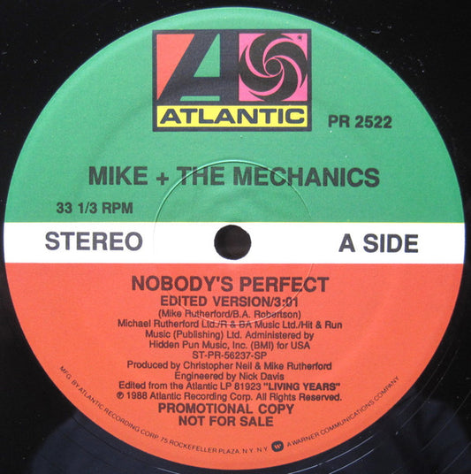 Mike + The Mechanics* : Nobody's Perfect (12", Promo)