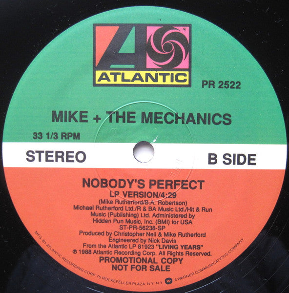 Mike + The Mechanics* : Nobody's Perfect (12", Promo)