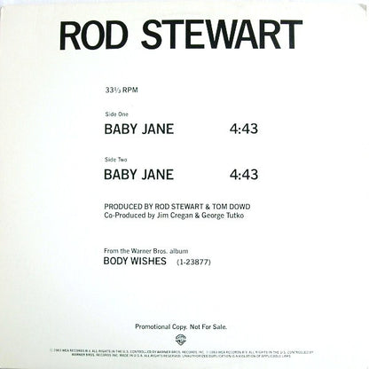 Rod Stewart : Baby Jane (12", Promo)