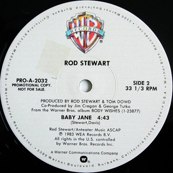 Rod Stewart : Baby Jane (12", Promo)
