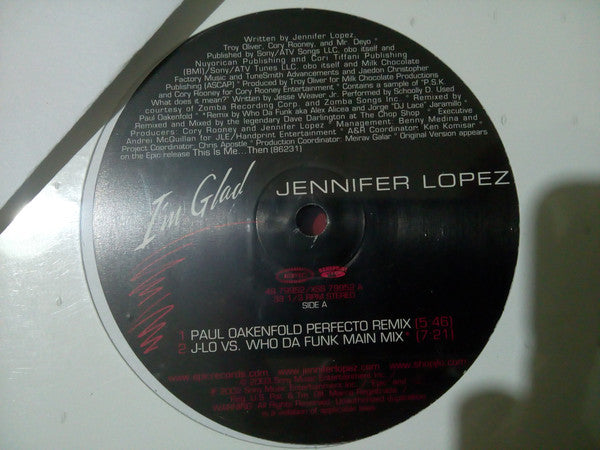 Jennifer Lopez : I'm Glad (12")