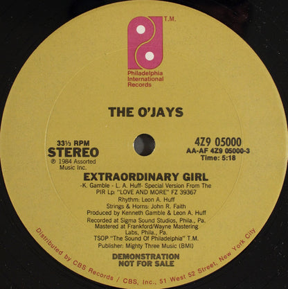 The O'Jays : Extraordinary Girl (12", Promo)