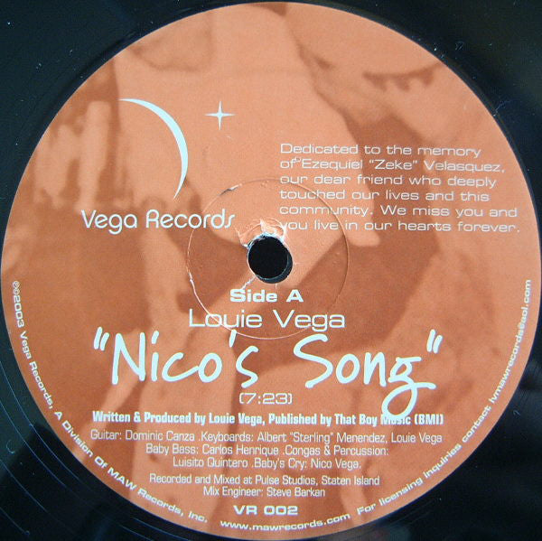Louie Vega : Nico's Song / Africa / Brasil (12")