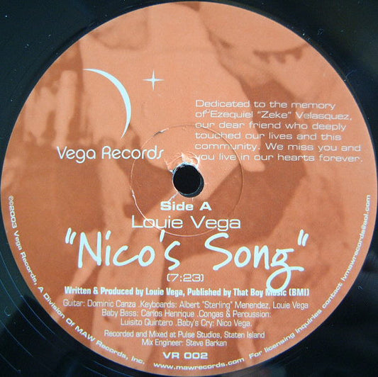 Louie Vega : Nico's Song / Africa / Brasil (12")