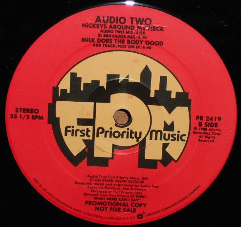 Audio Two : Hickeys Around My Neck (12", Promo)