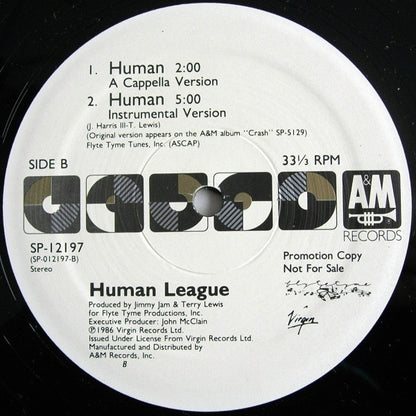 Human League* : Human (12", Single, Promo)