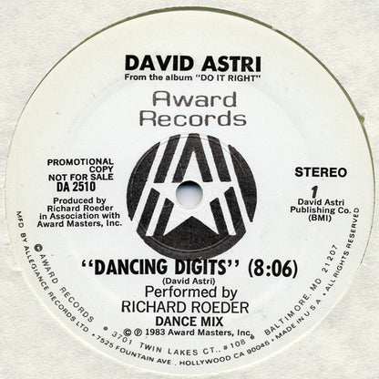 David Astri : Dancing Digits (12", Single, Promo, Cle)