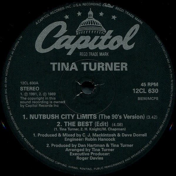 Tina Turner : Nutbush City Limits (12", Single)