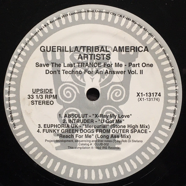 Various : Don't Techno For An Answer Vol. II (Save The Last Trance For Me) (Part One) (LP, Ltd, Smplr)