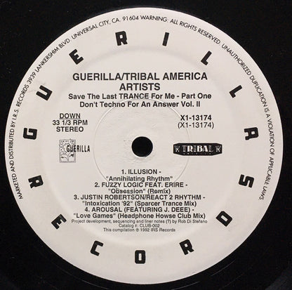 Various : Don't Techno For An Answer Vol. II (Save The Last Trance For Me) (Part One) (LP, Ltd, Smplr)