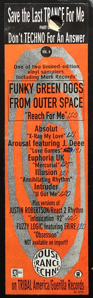 Various : Don't Techno For An Answer Vol. II (Save The Last Trance For Me) (Part One) (LP, Ltd, Smplr)