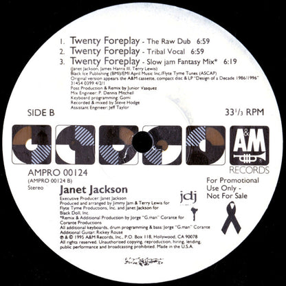 Janet Jackson : Twenty Foreplay (12", Promo)