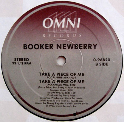 Booker Newberry* : Take A Piece Of Me (12", Single)