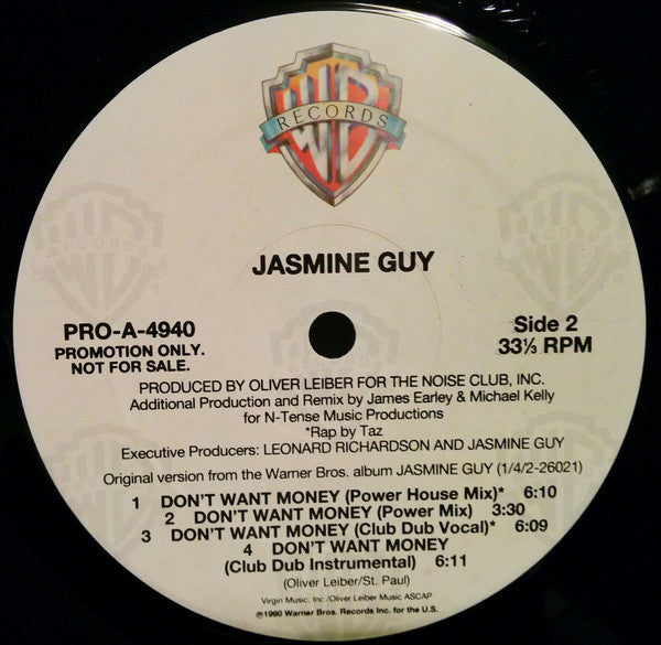 Jasmine Guy : Don't Want Money (12", Promo)
