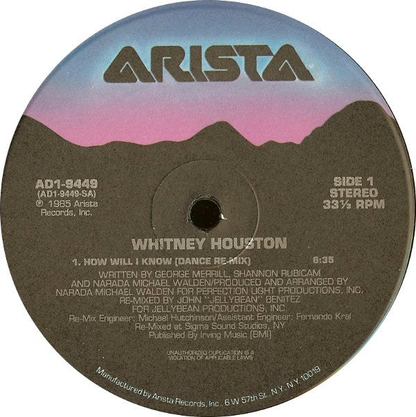 Whitney* : How Will I Know (12", Single, Ind)