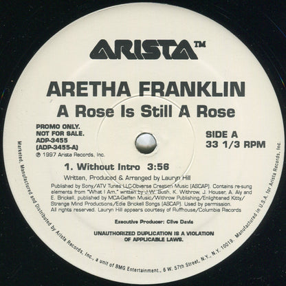 Aretha Franklin : A Rose Is Still A Rose (12", Promo)