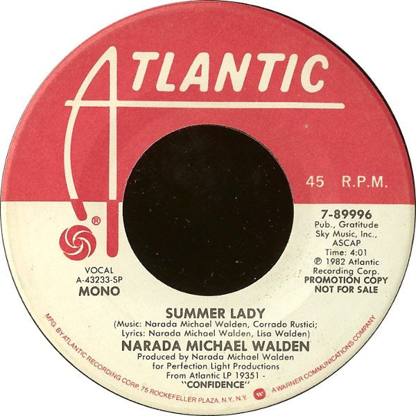 Narada Michael Walden : Summer Lady (7", Promo)